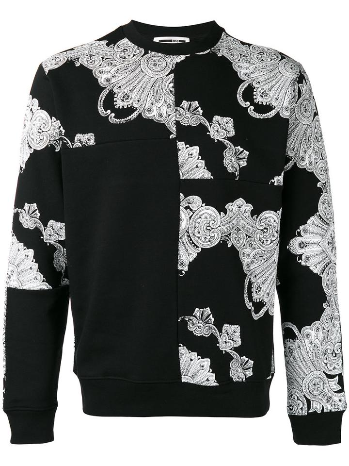 Mcq Alexander Mcqueen Phoenix Paisley Printed Sweatshirt, Men's, Size: Large, Black, Cotton