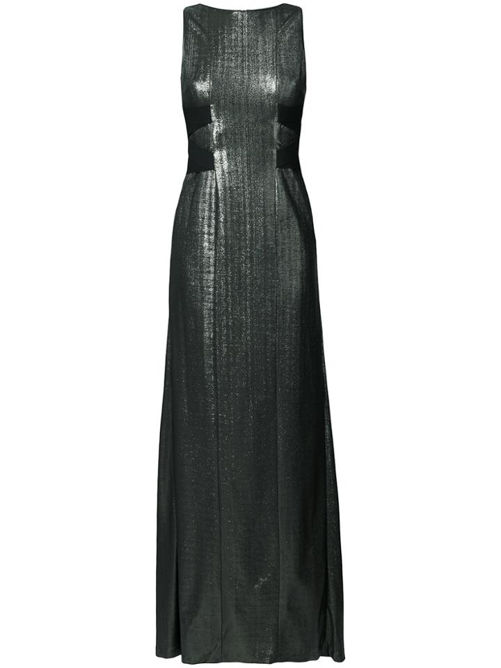 Galvan Metallic Crisscross Dress - White