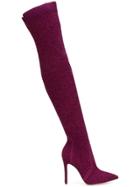 Gianvito Rossi Fiona Bouclé-knit Boots - Pink & Purple