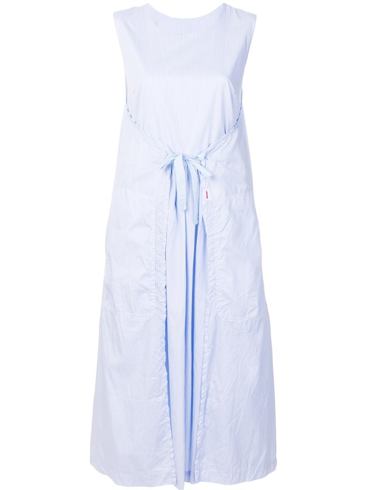 Casey Casey Poplin Tie Front Dress - Blue