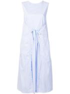 Casey Casey Poplin Tie Front Dress - Blue