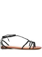 Francesco Russo Braided Flat Sandals - Black