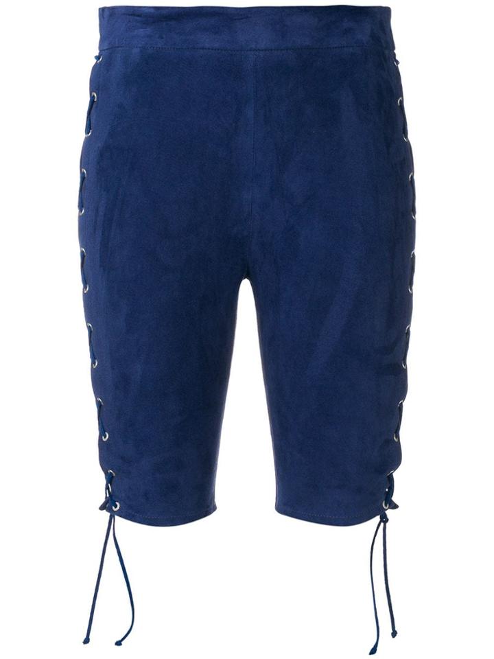 Unravel Project Lace-up Cycling Shorts - Blue