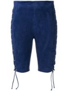 Unravel Project Lace-up Cycling Shorts - Blue