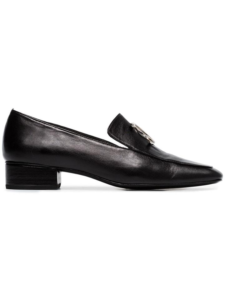 Dorateymur Black Han 23 Snake Brooch Leather Loafers