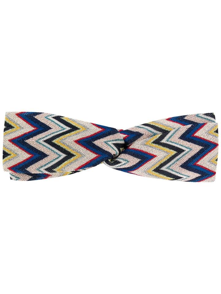 Missoni Herringbone Pattern Headband - Blue