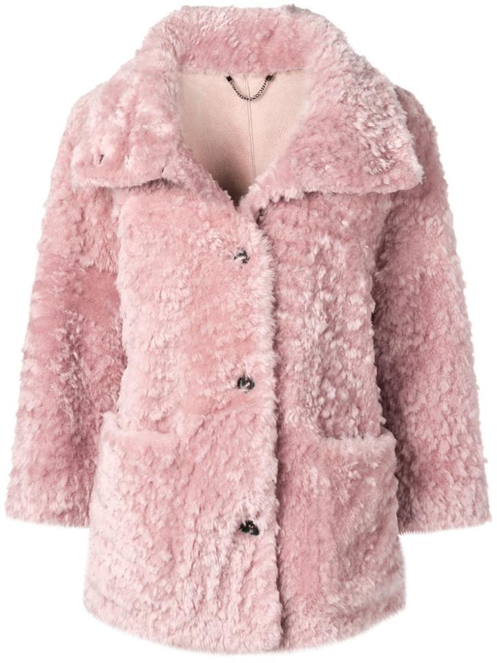 Desa 1972 Oversized Shearling Jacket - Pink & Purple