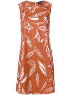 Aspesi Leaf Print Dress - Yellow & Orange