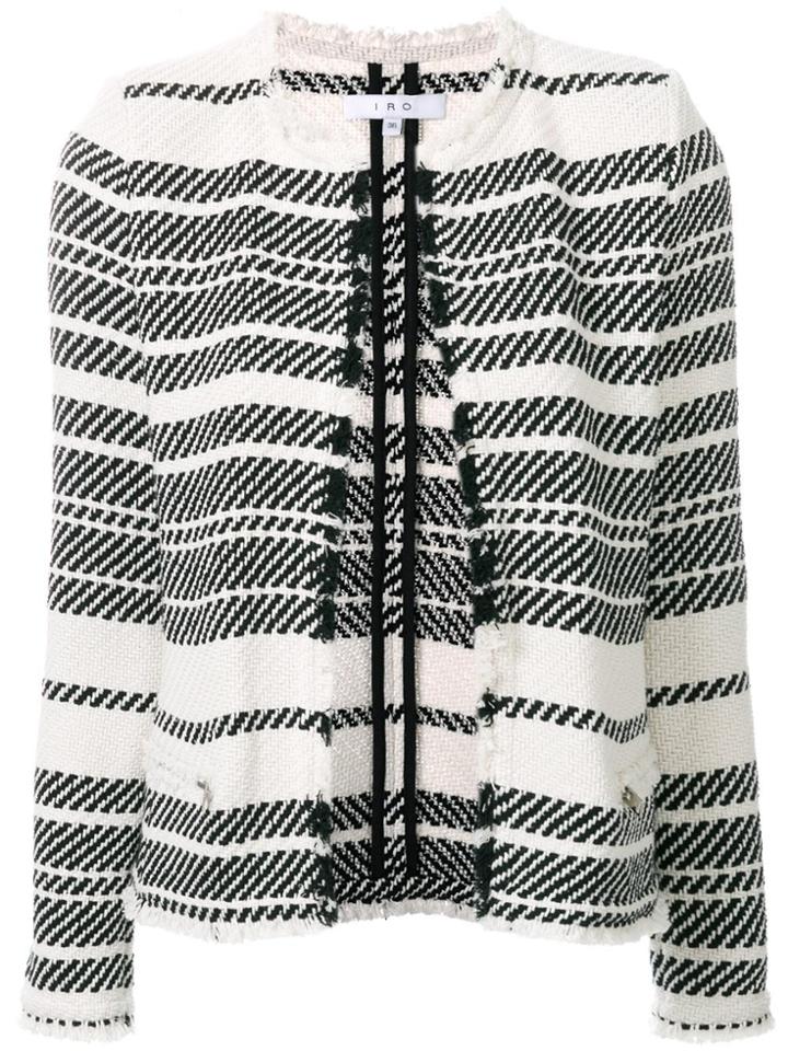 Iro Collarless Open Fitted Jacket - Black