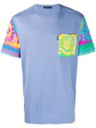 Versace Contrasting Baroque Printed T-shirt - Blue