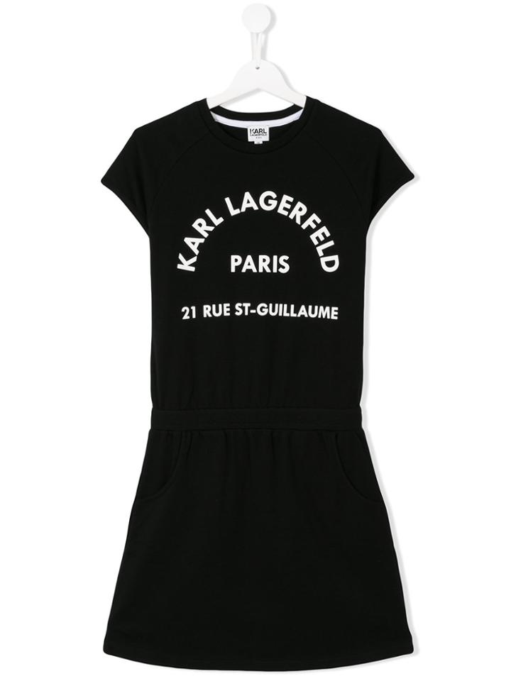 Karl Lagerfeld Kids Logo Print Dress - Black