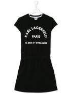 Karl Lagerfeld Kids Logo Print Dress - Black