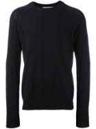 Ami Alexandre Mattiussi Raglan Sleeve Sweater, Men's, Size: Large, Black, Cotton