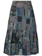 Jean Louis Scherrer Pre-owned Pleated Hem Skirt - Grey