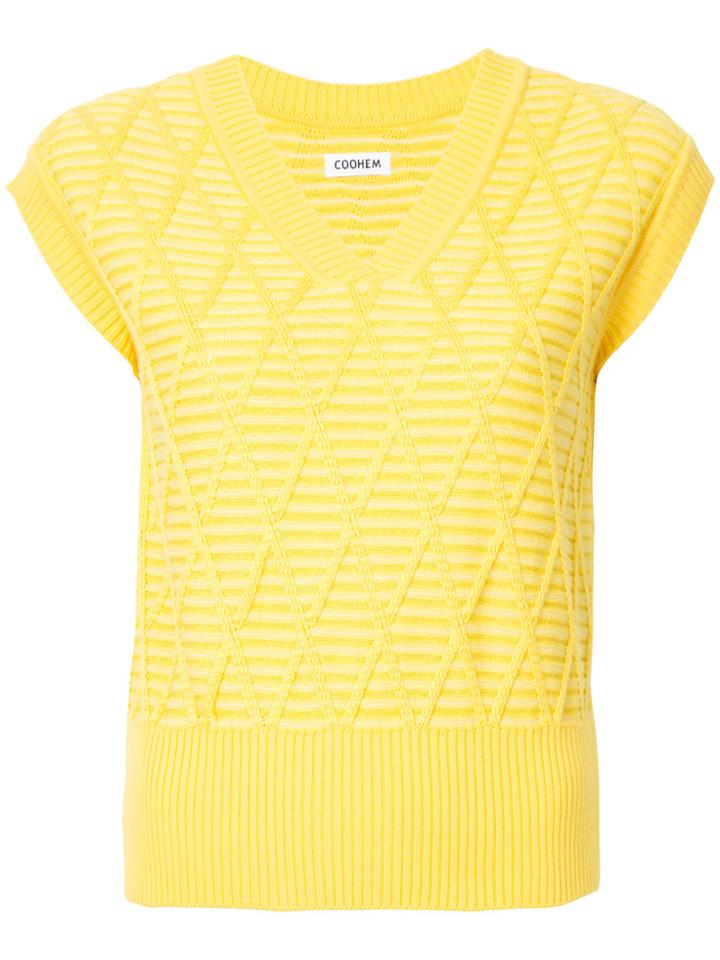 Coohem Argyle Knit Pullover - Yellow & Orange
