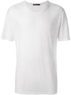 T By Alexander Wang Round Neck T-shirt, Men's, Size: Large, White, Rayon/silk