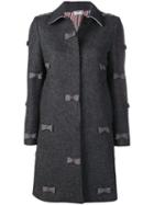 Thom Browne Bow Embroidery Bal Collar Overcoat - Grey