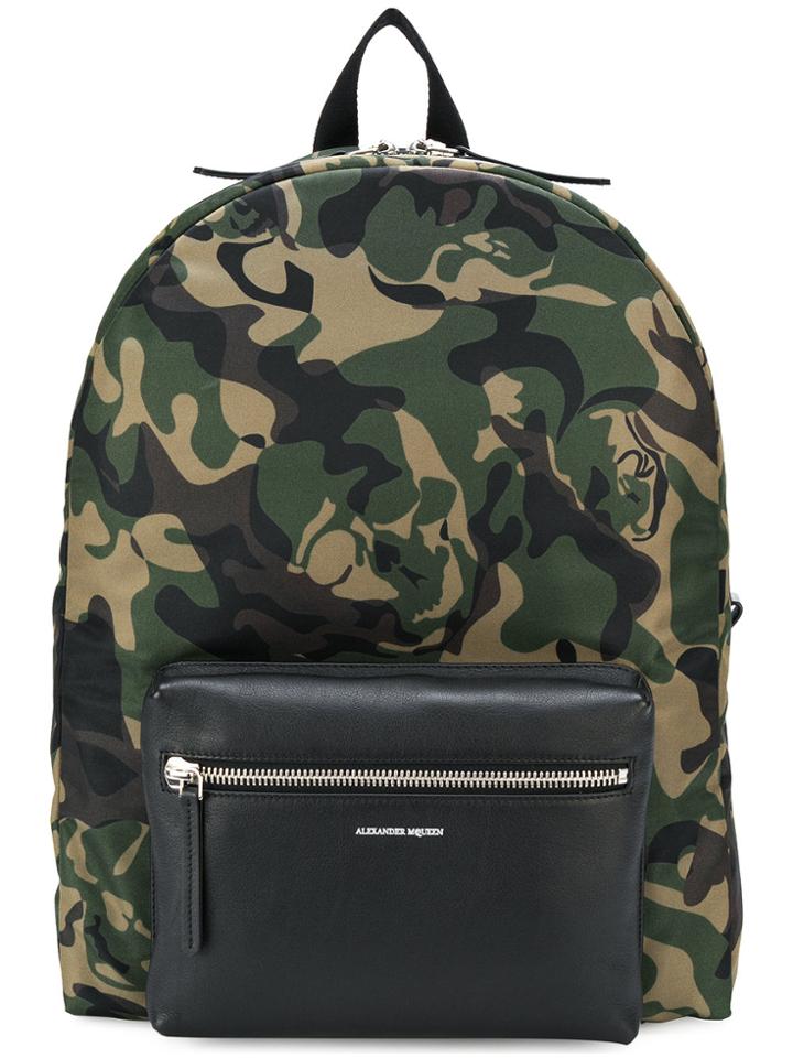 Alexander Mcqueen Camouflage Skull Backpack - Green