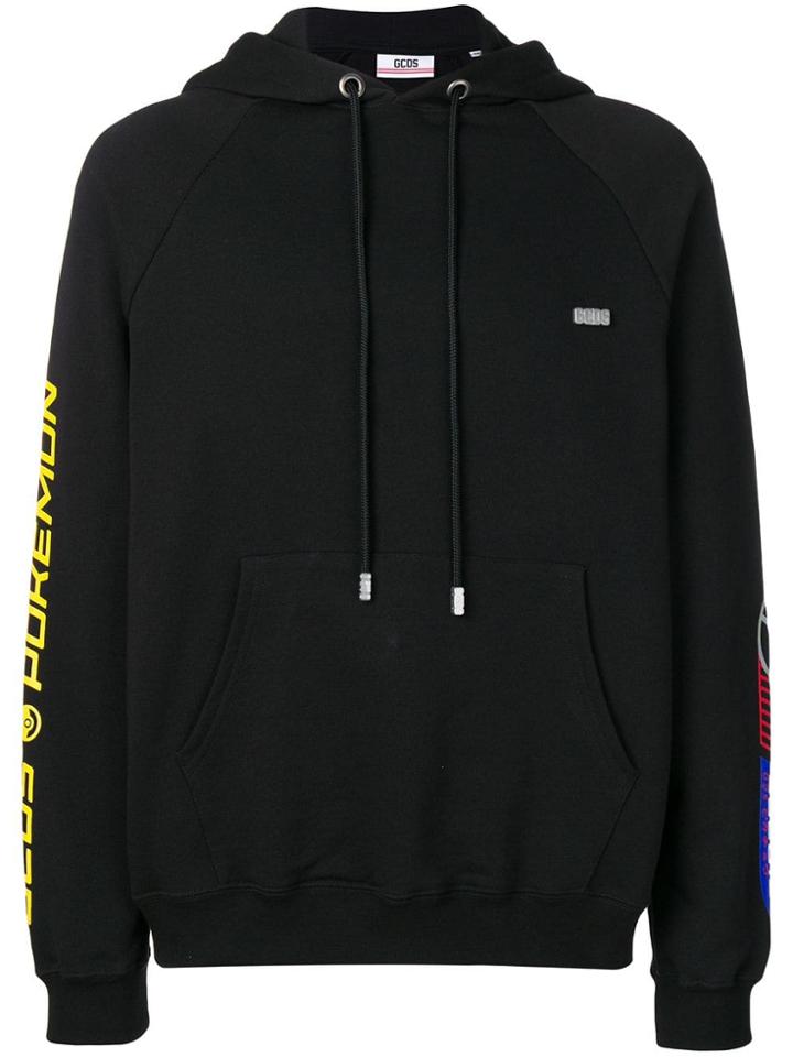 Gcds Printed Sleeve Hoodie - Black