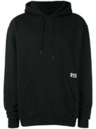 Rta Printed Drawstring Hoodie - Black