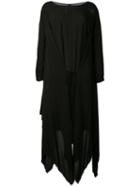 Poème Bohémien - Raw Edge Asymmetric Dress - Women - Viscose - 40, Black, Viscose