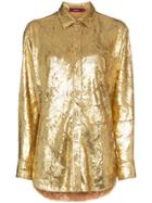Sies Marjan Sander Metallic Chiffon Shirt - Gold