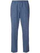 Brag-wette Checked Cropped Trousers - Blue