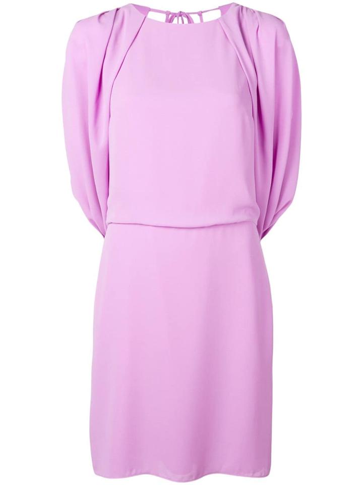 Halston Heritage Drape Back Cape Dress - Purple