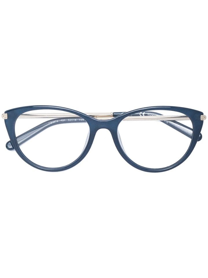 Chloé Eyewear Oval Cat Eye Frame Glasses - Blue