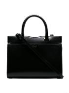 Saint Laurent Black Uptown Cabas Leather Satchel