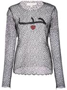 Semsem Open Weave Lace Top - Black