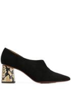 Chie Mihara Contrast Heel Pumps - Black
