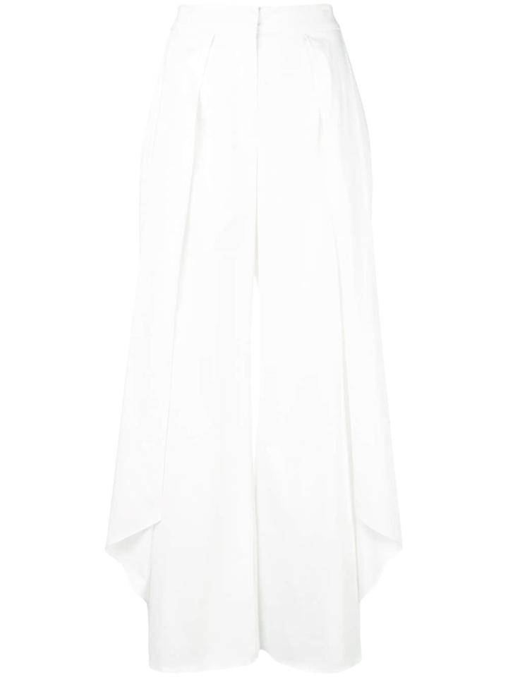 Alexis Draped Detail Palazzo Pants - White