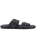 Lanvin Flat Buckle Sandals - Black