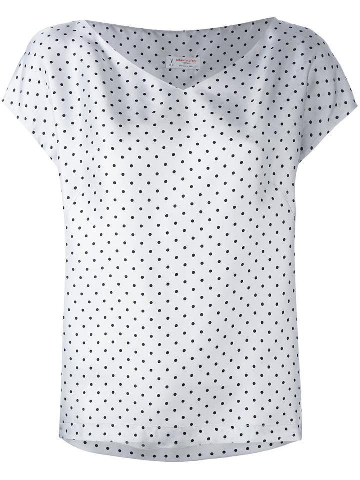 Alberto Biani - Polka Dot T-shirt - Women - Silk - 42, Grey, Silk