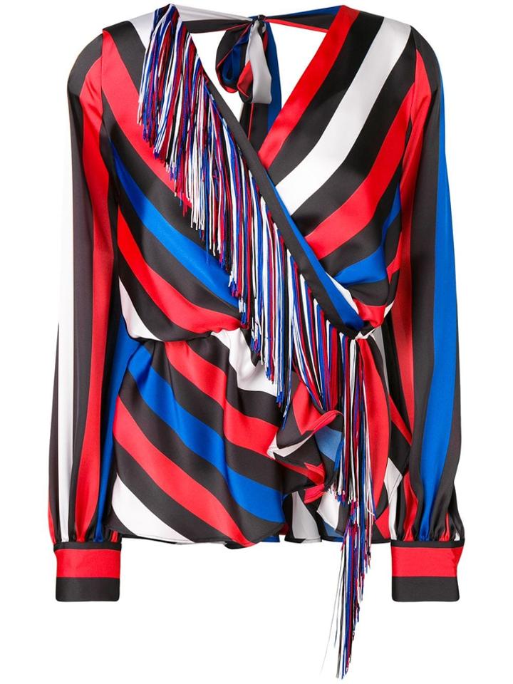 Msgm Striped Long-sleeve Top - Black