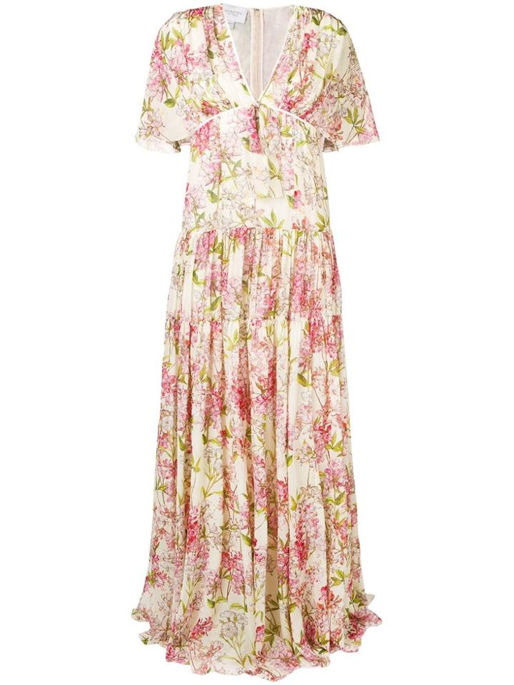 Giambattista Valli Long Floral Print Dress - Neutrals