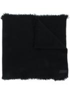 Helmut Lang - Fringed Trim Scarf - Women - Polyester/cashmere - One Size, Black, Polyester/cashmere