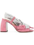L'autre Chose Knot Front Sandals - Pink & Purple