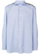 Junya Watanabe Man Panelled Camouflage Stripe Shirt - Blue