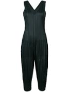 Pleats Please By Issey Miyake Pleated Cropped Jumpsuit - Black