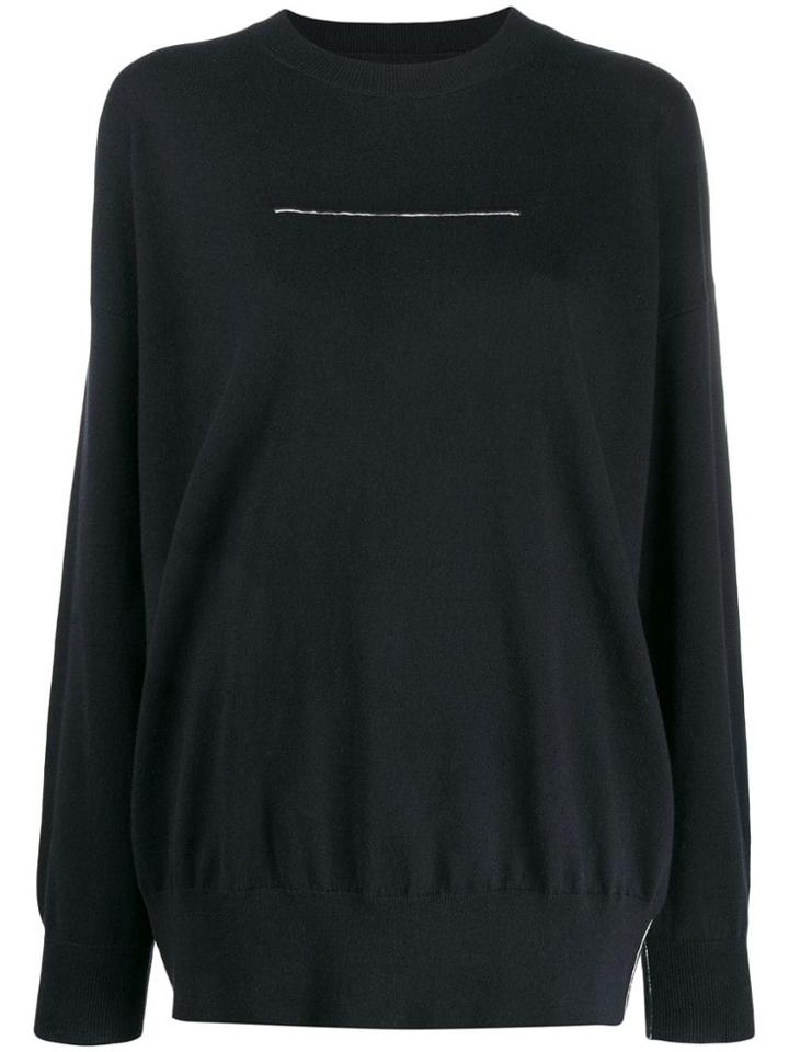 Mm6 Maison Margiela Statement Stitch Jumper - Black