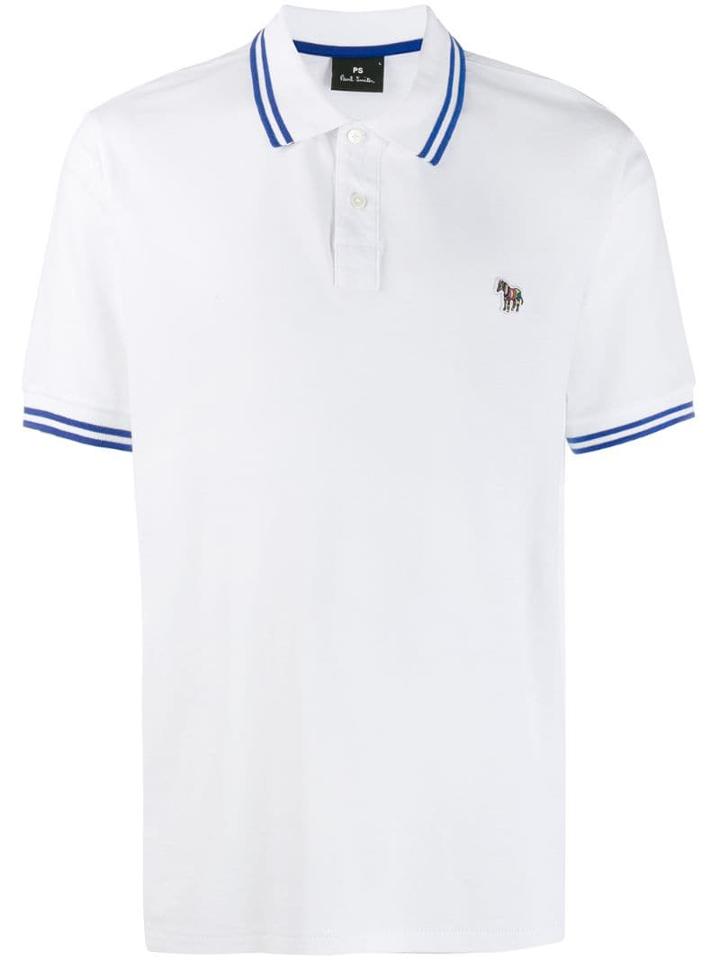 Ps Paul Smith Contrast Stripe Polo Shirt - White