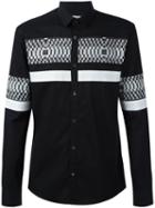 Les Hommes Urban Digital Stripe Print Shirt
