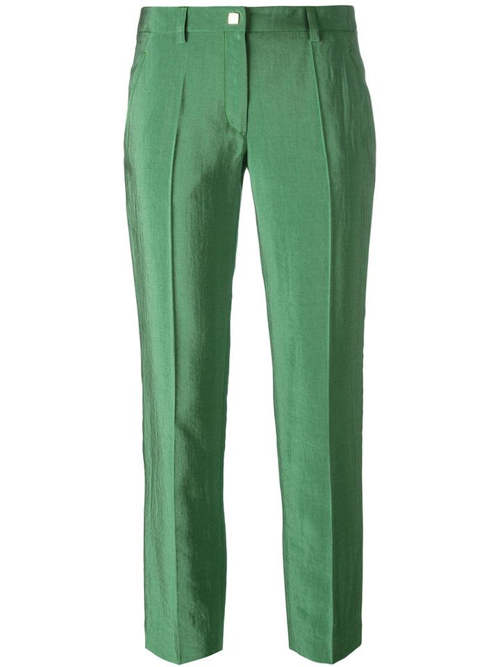 Versace Collection Cropped Trousers, Women's, Size: 38, Green, Viscose/acetate/polyamide/viscose