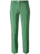 Versace Collection Cropped Trousers, Women's, Size: 38, Green, Viscose/acetate/polyamide/viscose