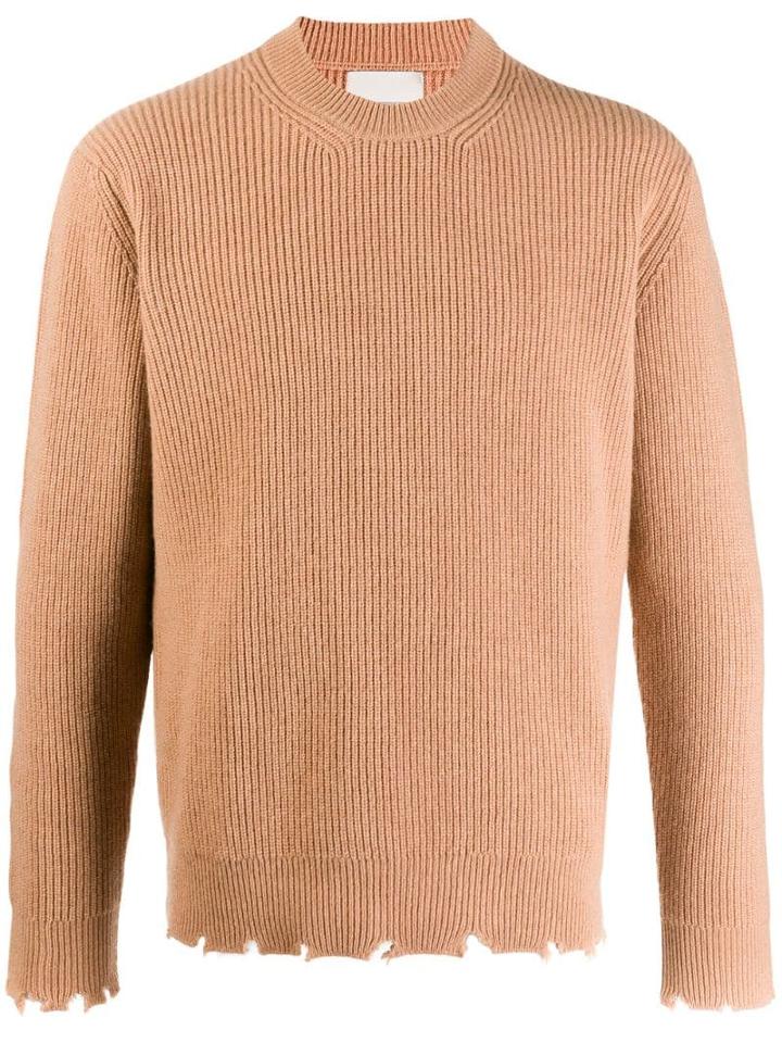 Laneus Destroyed Detail Jumper - Brown