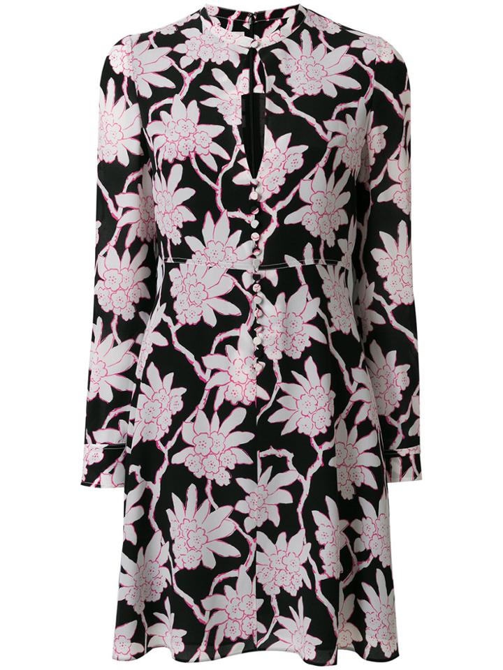 Valentino Floral Print Dress - Black