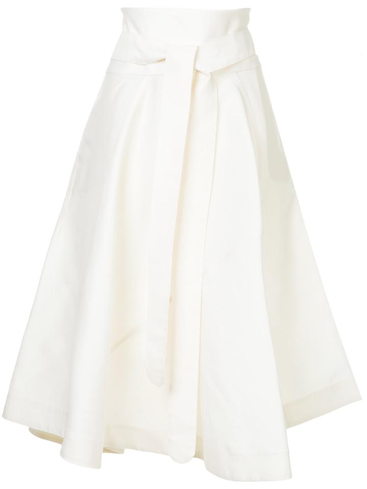 Cult Gaia Tie Waist Full Skirt - White