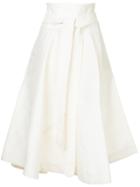 Cult Gaia Tie Waist Full Skirt - White